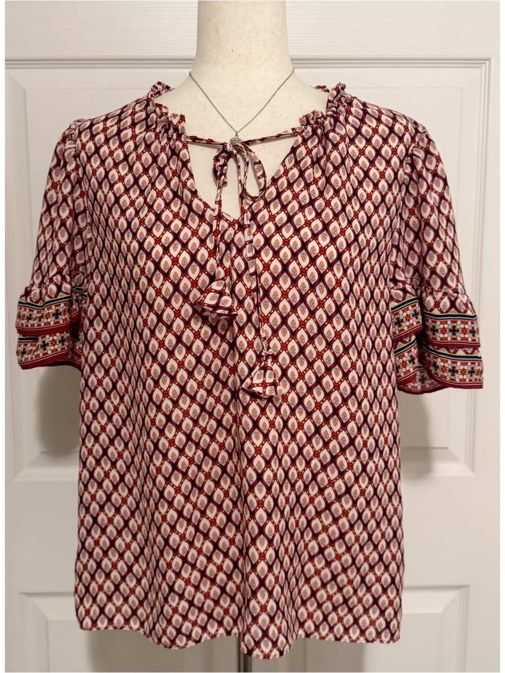 Max Studio Orange Short Sleeve Blouse Top